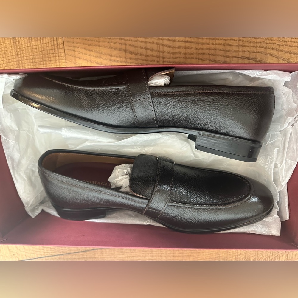 NIB Bruno Magli Men's Arlo Leather Loafer, Brown Tumbled Size 10.5 - Picture 8 of 11